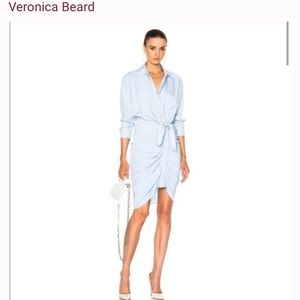 Veronica Beard Sierra Ruched Mini Dress Light Blue size 4